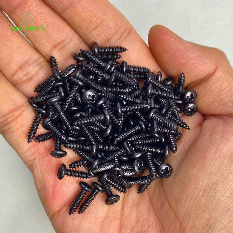 Ốc vít nhọn M3x12mm đầu Tròn dài 12mm - Túi 100 Con