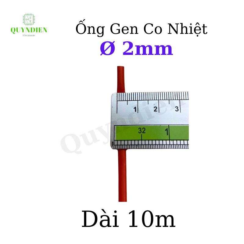 Gen co nhiệt size 2mm màu Đỏ