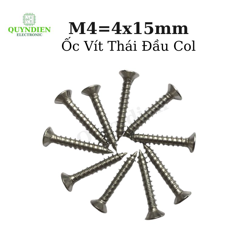 Ốc Vít Thái Ren Xoắn Đầu Col M4x15mm