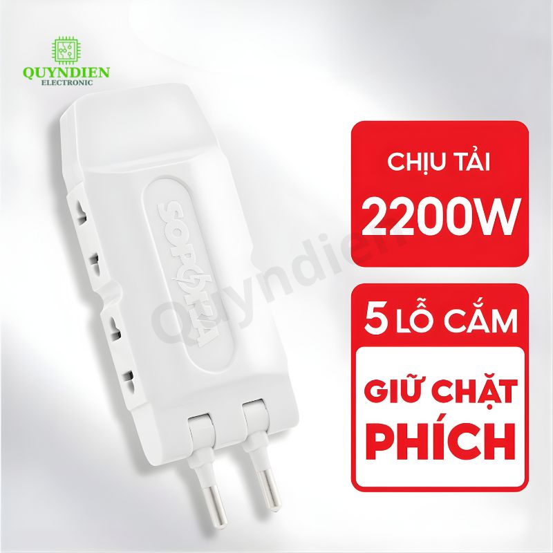 Ổ Cắm Chia Điện Xoay 180 Độ 2200W Q3T Q5T