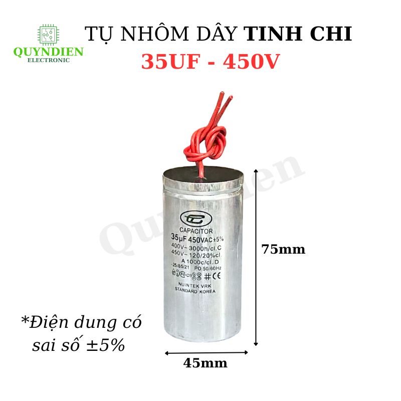 Tụ Nhôm Dây 35uF - 450V