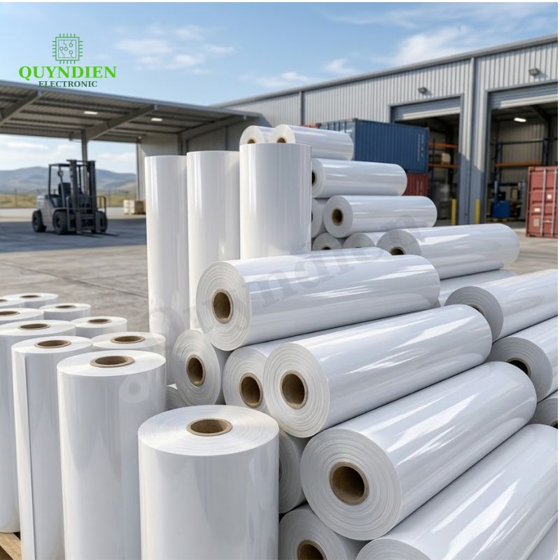 Giấy Phim Cách Điện Trắng 1 Mặt Bóng 1 Mặt Xù Dày 0.25mm
