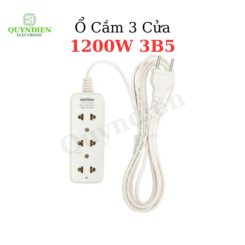 Ổ Cắm 3 Cửa 1200W - VAT -  Ổ cắm 3 cửa 1200W 3B5