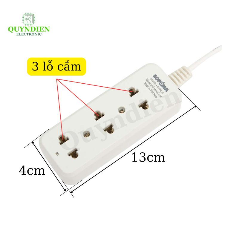 Ổ Cắm 3 Cửa 1200W - VAT -  Ổ cắm 3 cửa 1200W 3B5