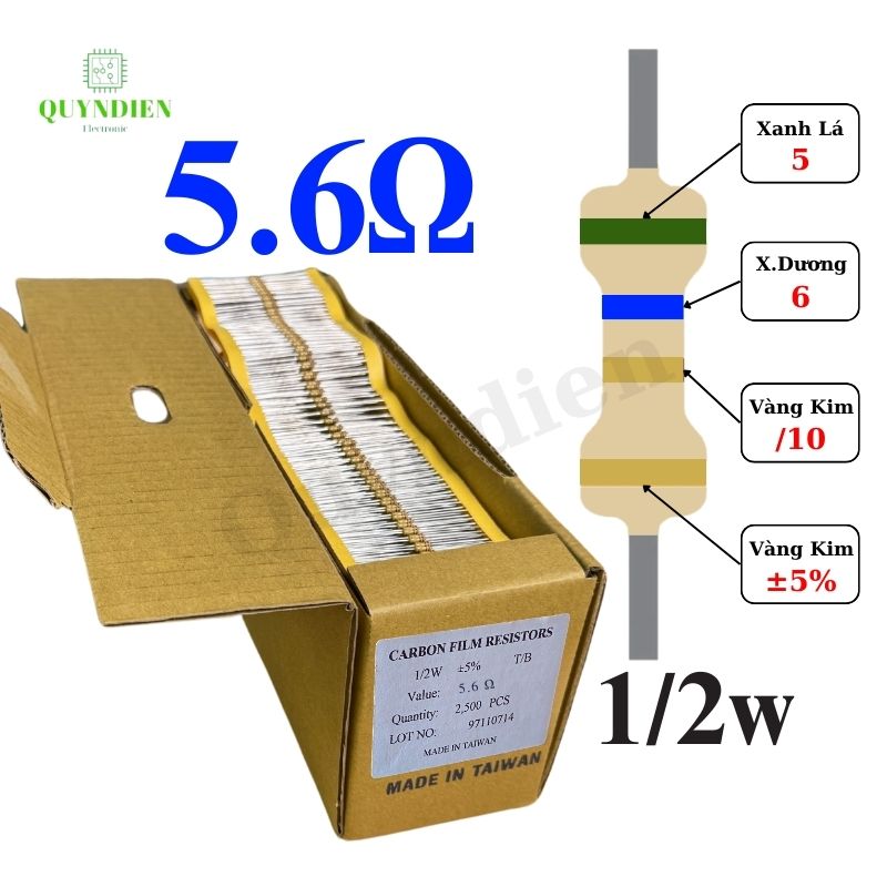 Điện trở Đài Loan 1/2W - 5Ω6