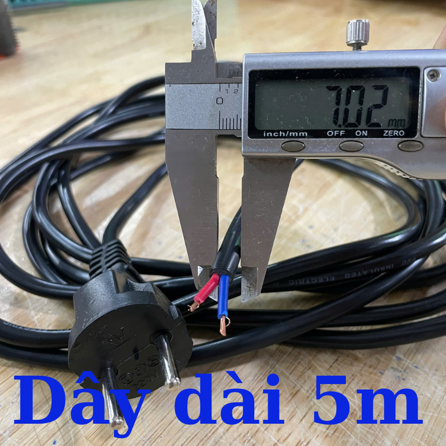 Dây nguồn lõi đồng dài 2m, 3m, 5m dùng cho máy khoan, máy cưa, máy cắt,...v.v...