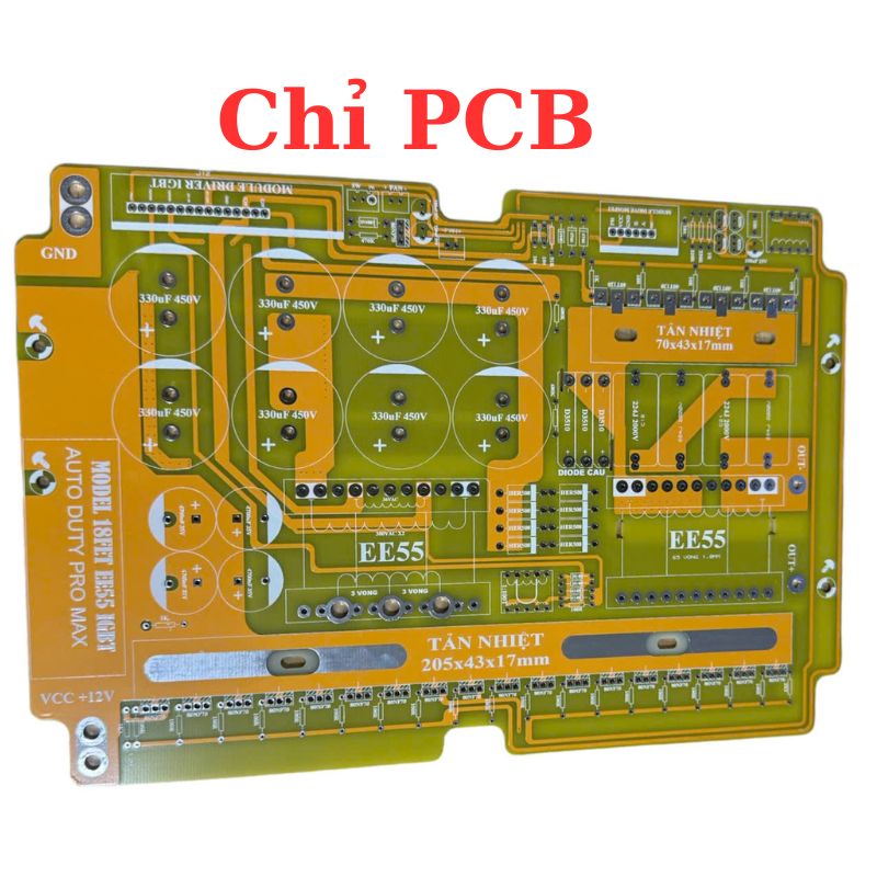 PCB mạch 18 fet IGBT auto nguồn nước (chưa có Dao động)