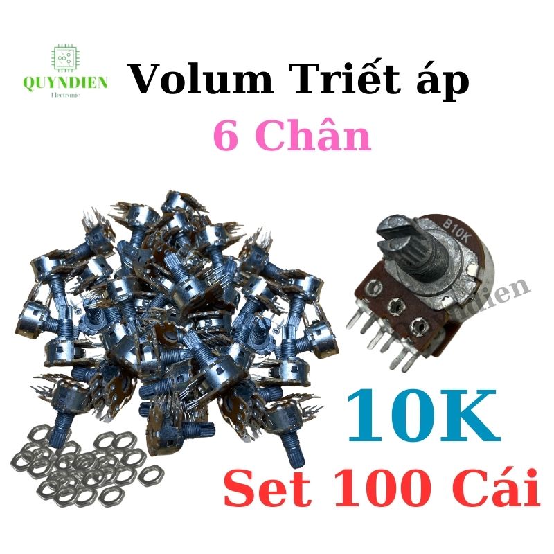 Volum biến trở Triết áp đôi 6 chân WH148 B10K