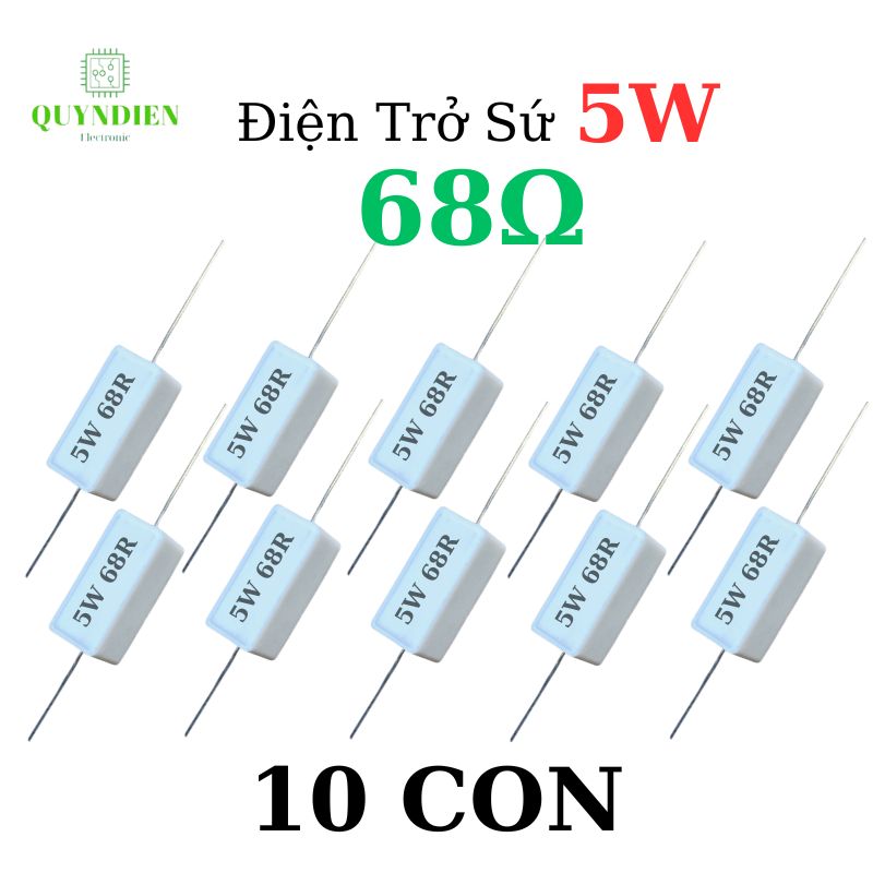 Điện trở sứ 5W chân cắm ±5% dáng Nằm - 68R