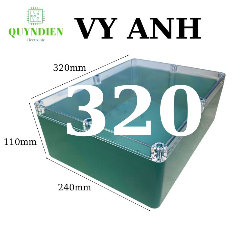 Hộp Nhựa Vy Anh 320x240x110mm Màu Xanh Nắp Trong