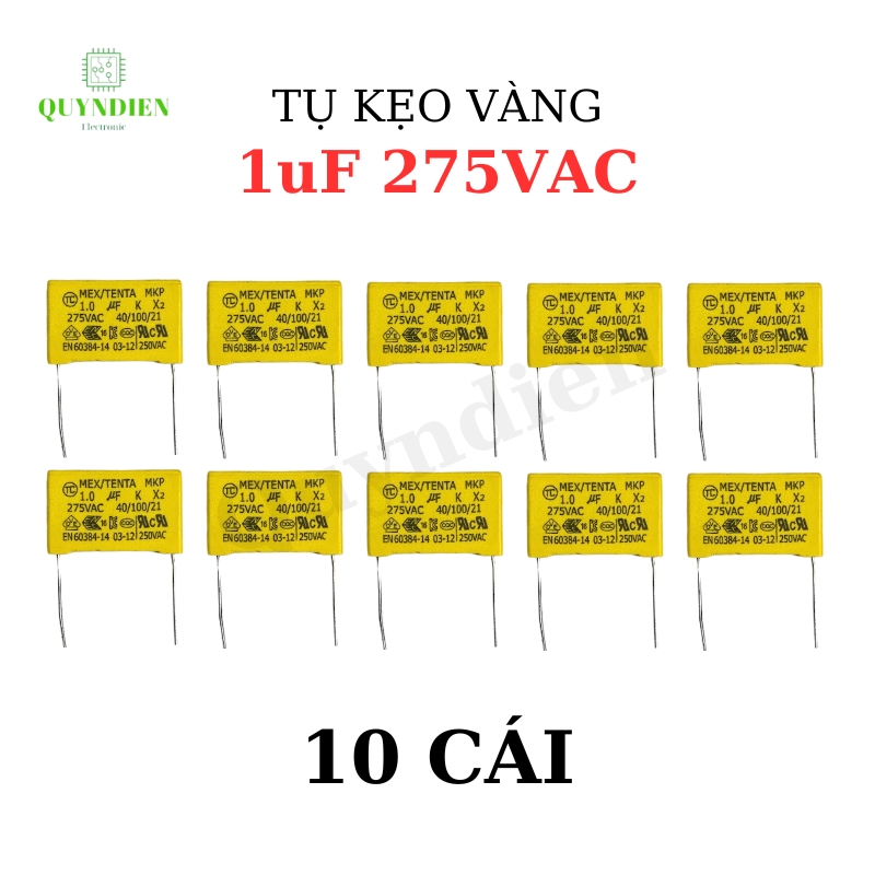 Tụ Kẹo Vàng vuông 1.0uF 275VAC