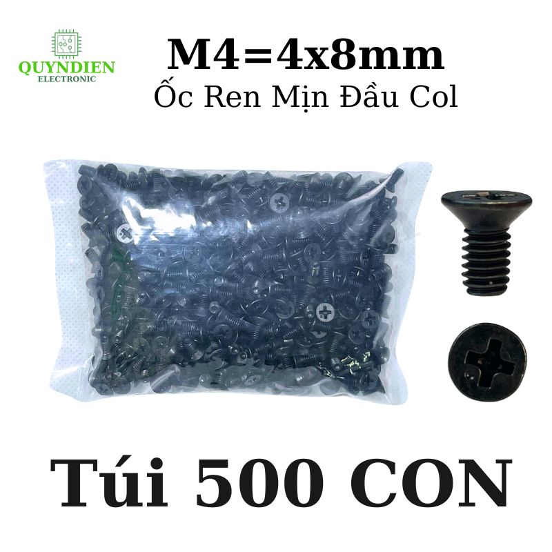 Ốc vít đầu COL M4 REN mịn 4mm dài 8mm  - 500 Con