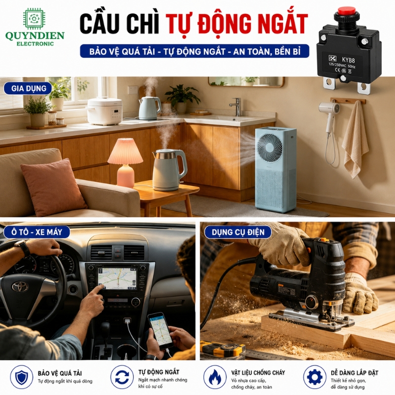 Relay Cầu Chì Tự Động Ngắt 20A