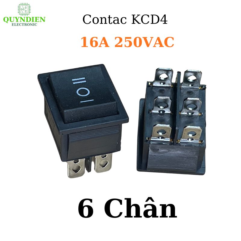 Công Tắc Bập Bênh 6 Chân KCD4 16A/30A 250V Đen Không Đèn