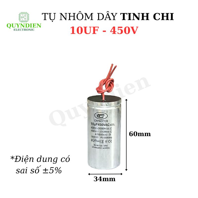 Tụ Nhôm Dây 10uF - 450V