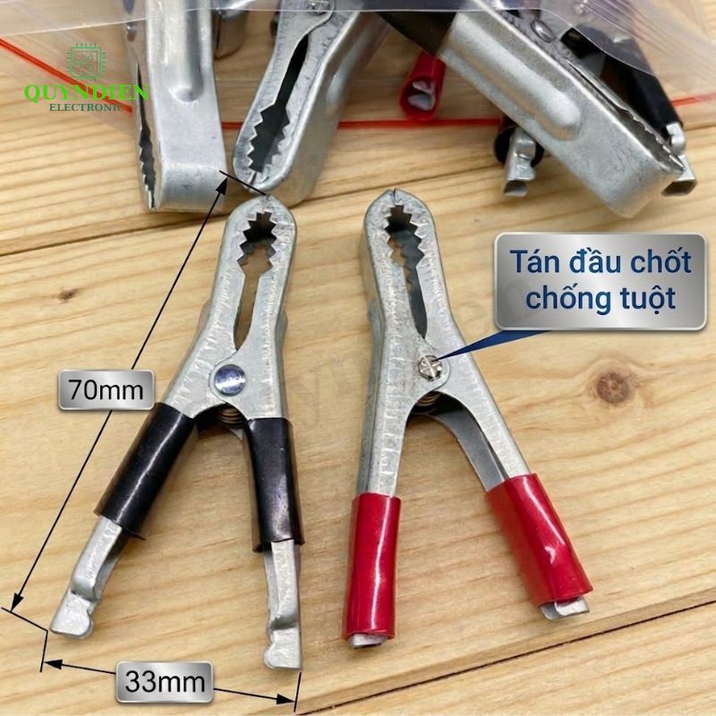 Kẹp Ắc Quy Chì 30A Có Bao Đỏ Đen (Túi 10 Cặp)