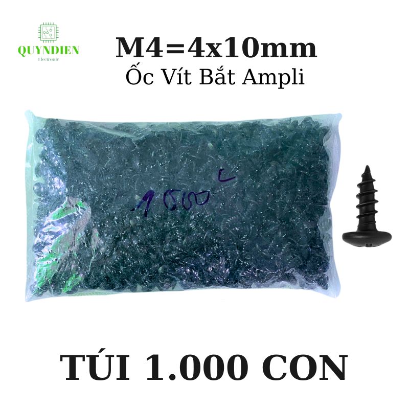 Ốc vít nhọn M4x10mm đầu tròn dài 10mm - 1.000 Con
