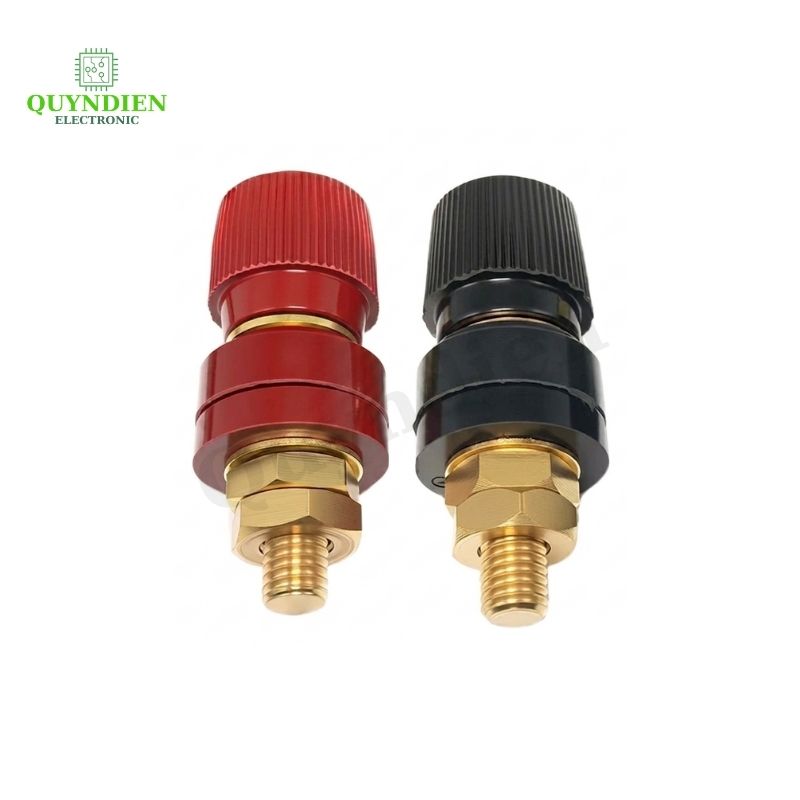 Cọc Đồng M8 Nắp Nhựa Đỏ Đen