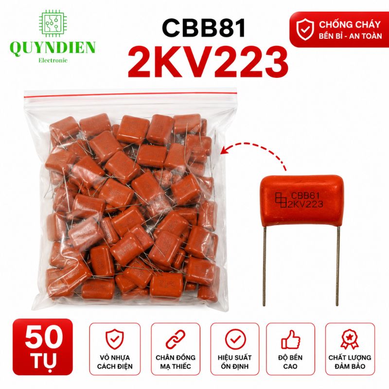 Tụ Kẹo Nâu Đỏ CBB81 2KV223