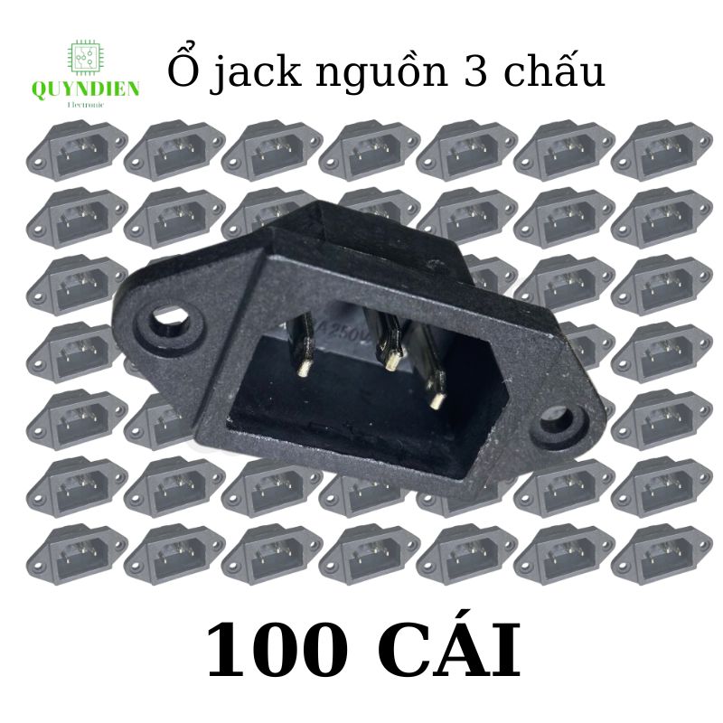 Ổ Jack nguồn AC 3 chấu - jack nồi cơm - 10A 250V
