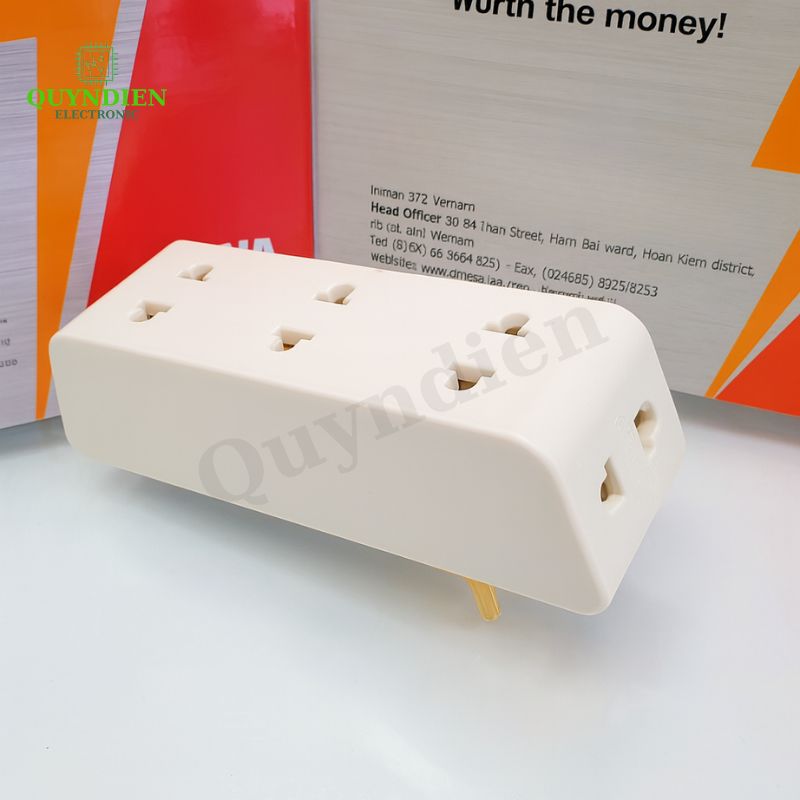 Đầu nối thông minh cổ xoay 5 cửa P25 trắng