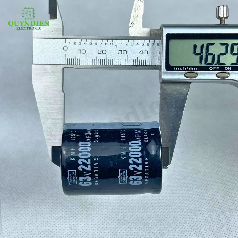Tụ Lọc Nguồn Đen 22000uF 63V – Kích Thước 46mmx35mm
