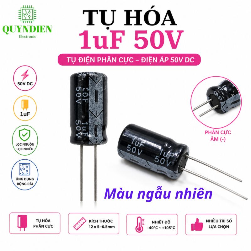 Tụ Hóa 50V 1uF 2.2uF 4.7uF 10uF 47uF
