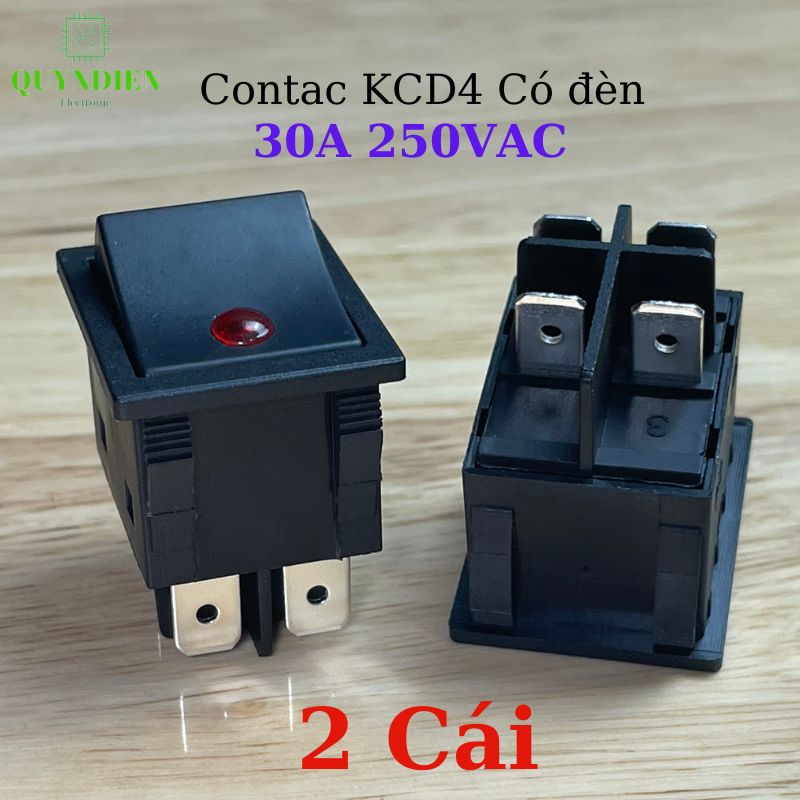 Công Tắc Bập Bênh 4 Chân KCD4 30A 125/250VAC Đen