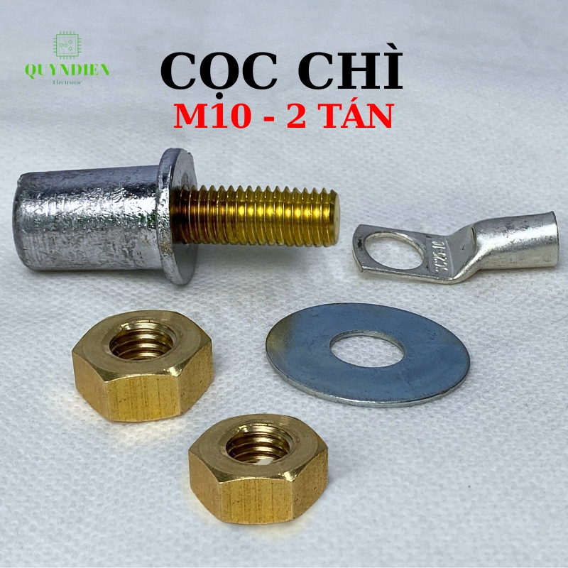 Cọc bình ắc quy bằng chì cọc M8 M10 - 2 TÁN độ bền cao, chống ăn mòn đồng thau giá 01 đôi