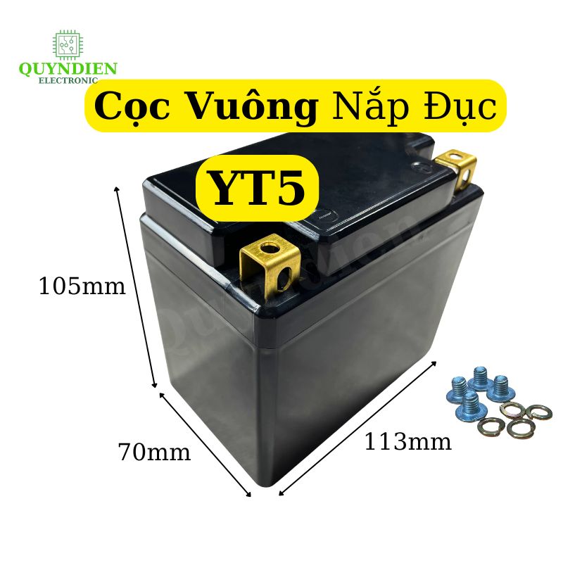 Vỏ Bình Đề Xe Máy YT5 Cọc Vuông Nắp Đục