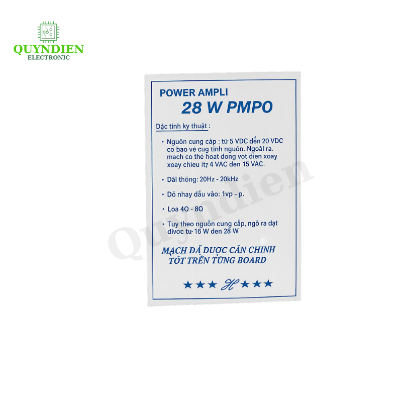 BO MẠCH CÔNG SUẤT 28W - linh kiện điện tử QUỲNH DIỄN