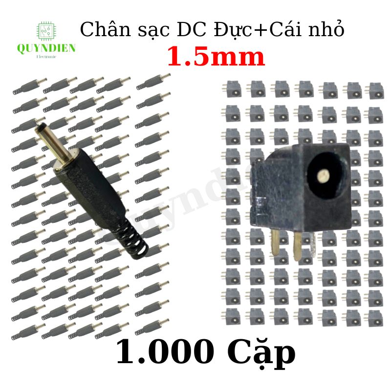 Jack, Giắc sạc DC 1.5mm Loại nhỏ (Đực + Cái)