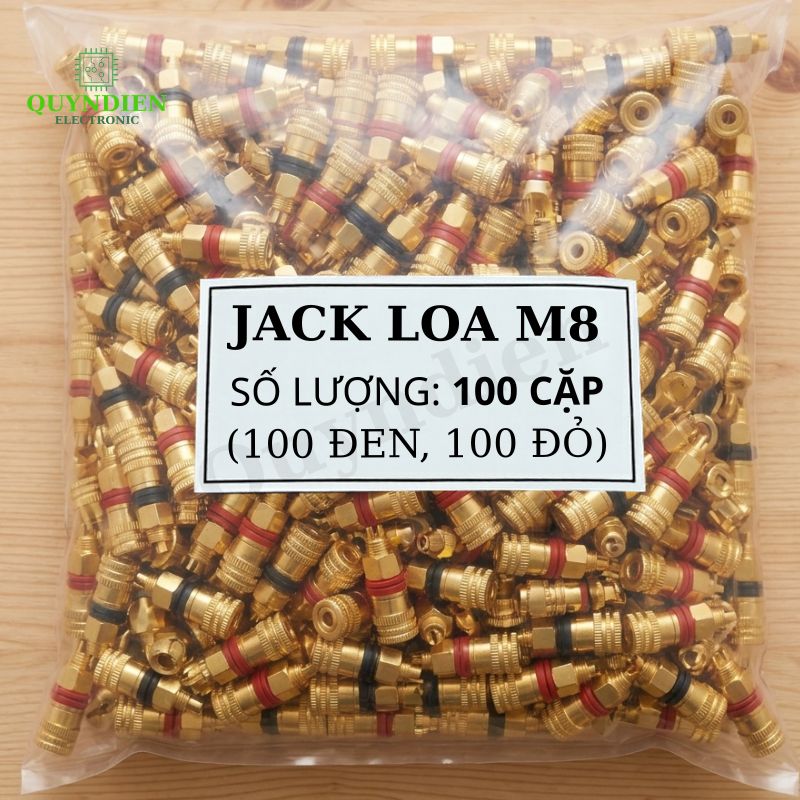 Cọc Đồng M8 Trục 8mm Đỏ Đen