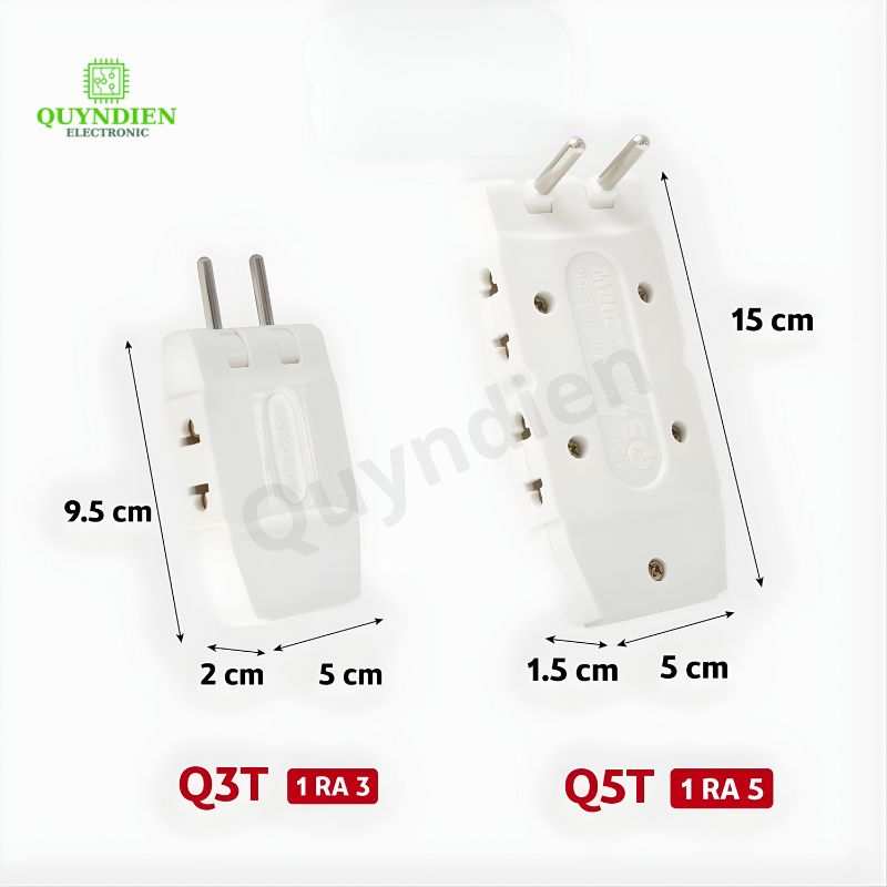 Ổ Cắm Chia Điện Xoay 180 Độ 2200W Q3T Q5T