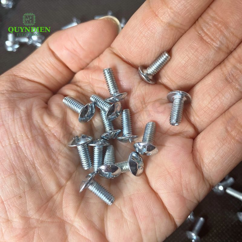 Ốc Vít Đầu Dù Ren Mịn M4=4x10mm Màu Trắng