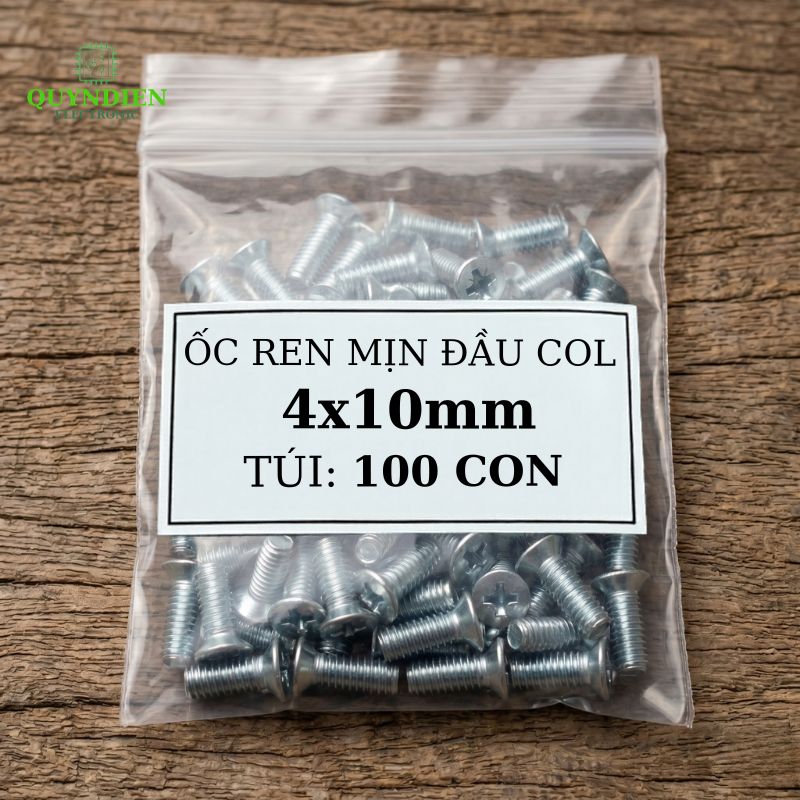 Ốc Vít M4x10mm Ren Mịn, Đầu Col