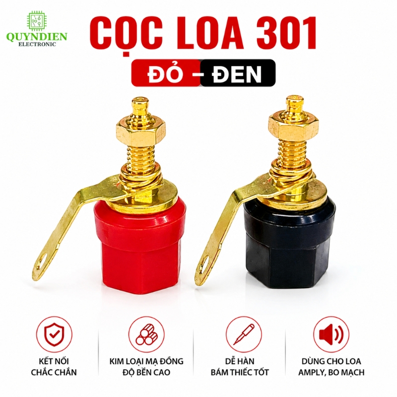 Cọc loa đỏ đen 301 [ĐÔI]