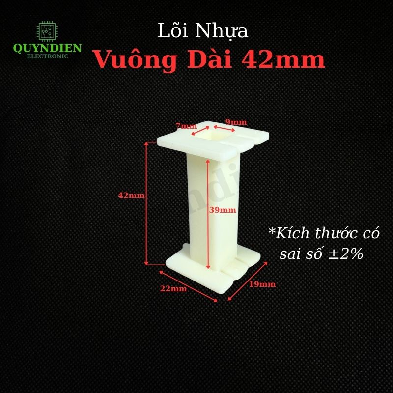 Lõi Khuôn Nhựa Vuông Dài 42mm Màu Trắng Sữa