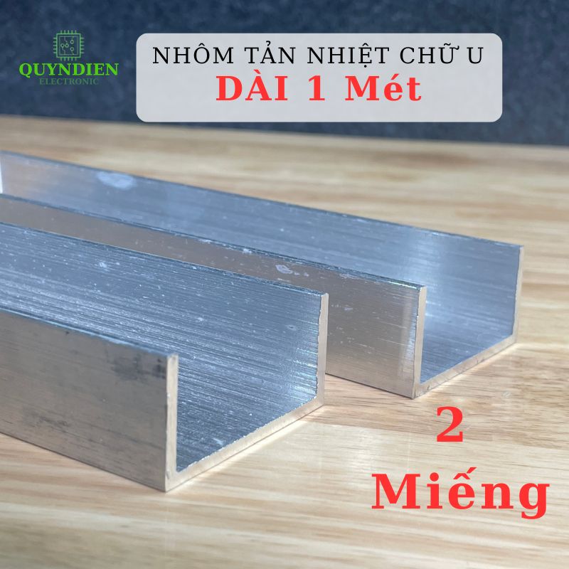 Nhôm Tản Nhiệt Chữ U Dài 1 Mét [1.000mm]