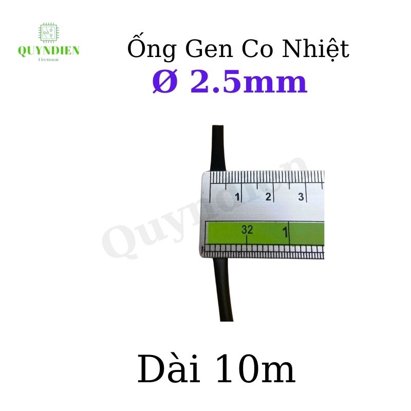 Gen co nhiệt size 2.5mm màu Đen