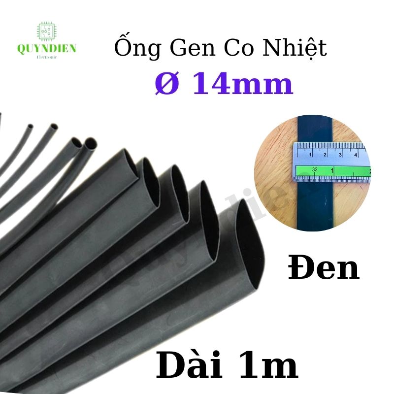 Gen co nhiệt size 14mm màu đen