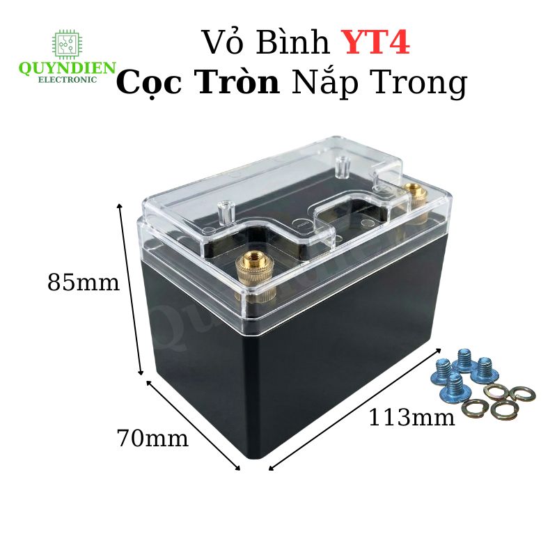 Vỏ Bình Đề Xe Máy YT4 Cọc Tròn Nắp Trong