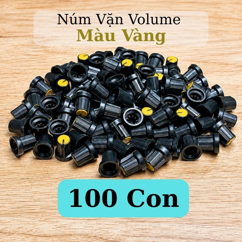Núm Vặn Volume Nhựa Màu Vàng Trục Hoa Mai
