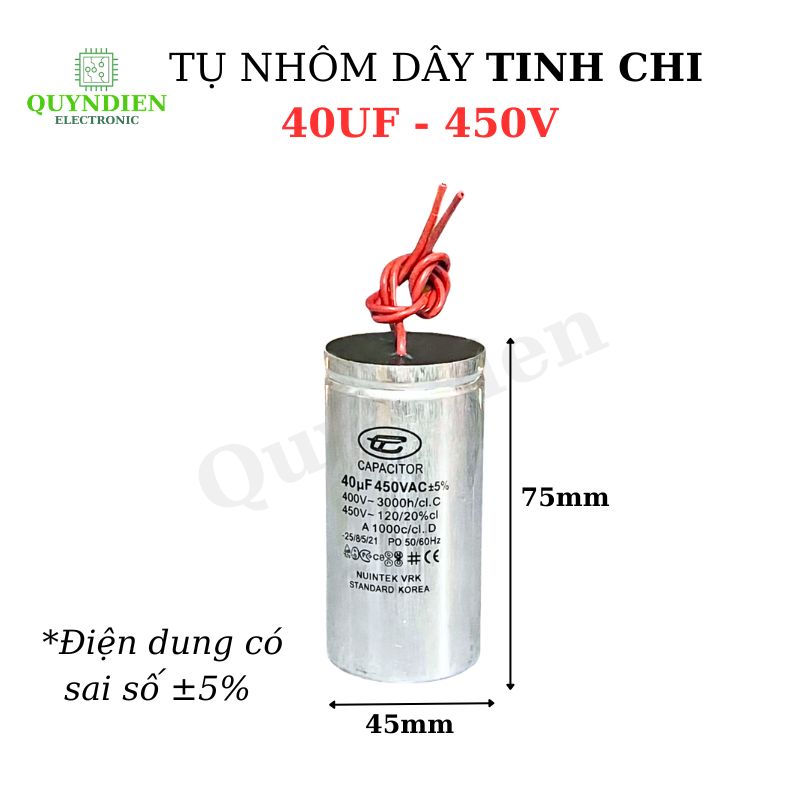 Tụ Nhôm Dây 40uF - 450V