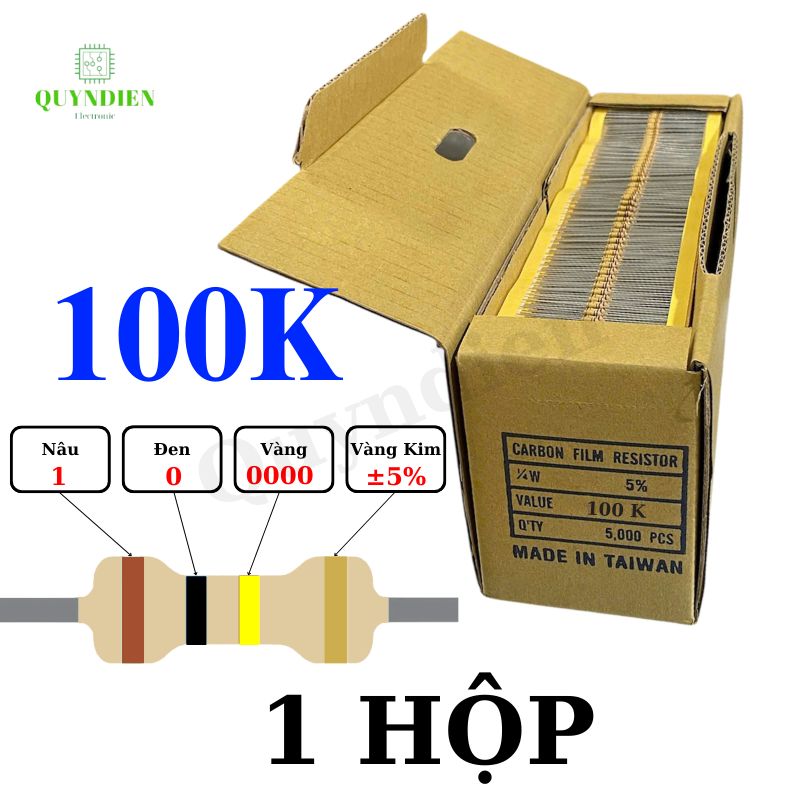 Điện trở Đài Loan 1/4W - 100K