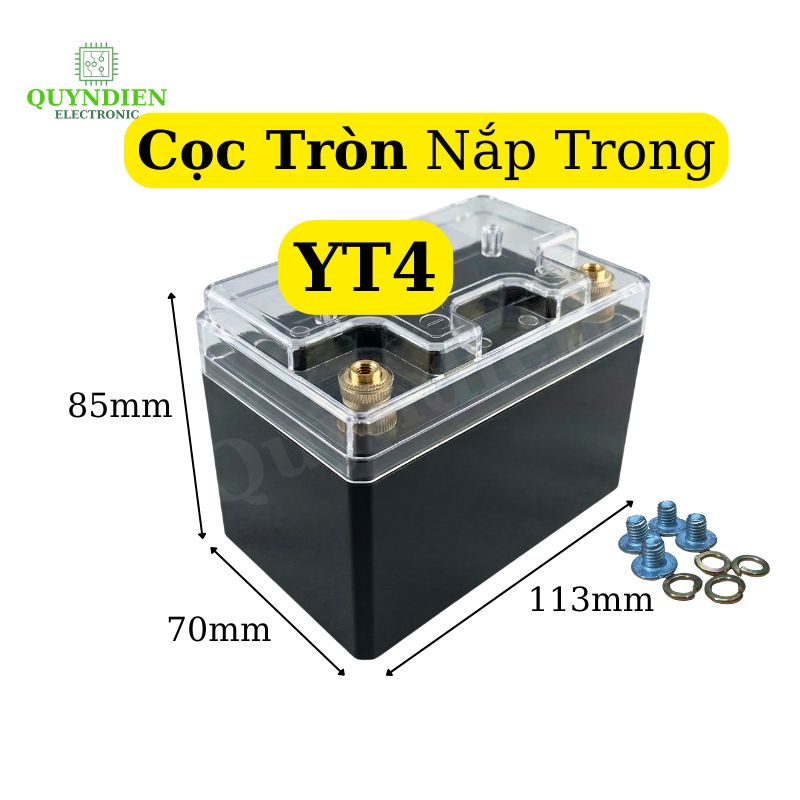 Vỏ Bình Đề Xe Máy YT4 Cọc Tròn Nắp Trong