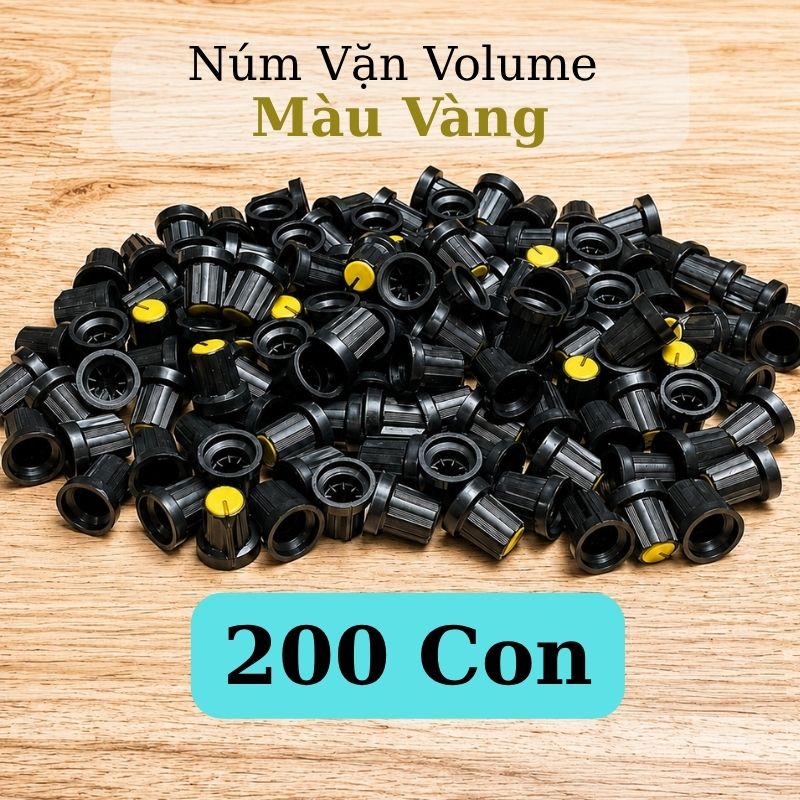 Núm Vặn Volume Nhựa Màu Vàng Trục Hoa Mai