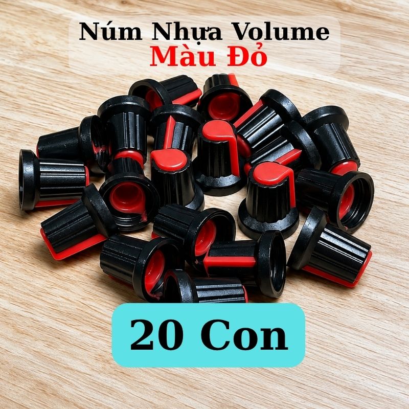 Núm Nhựa Volume Màu Đỏ Thân Đen