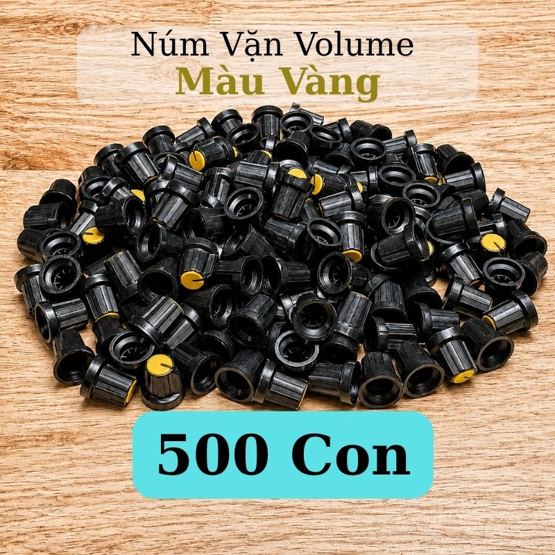 Núm Vặn Volume Nhựa Màu Vàng Trục Hoa Mai