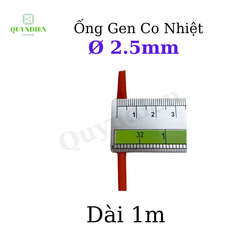 Gen co nhiệt size 2.5mm màu Đỏ